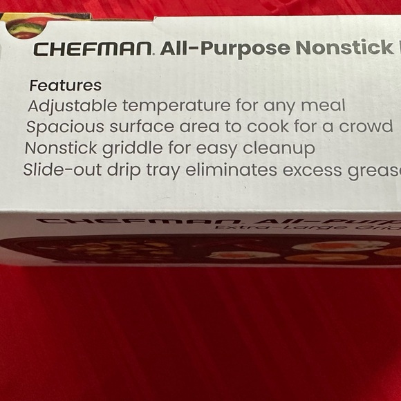 Chefman All-Purpose Nonstick Extra Long Electric Griddle New In Box - Picture 10 of 11